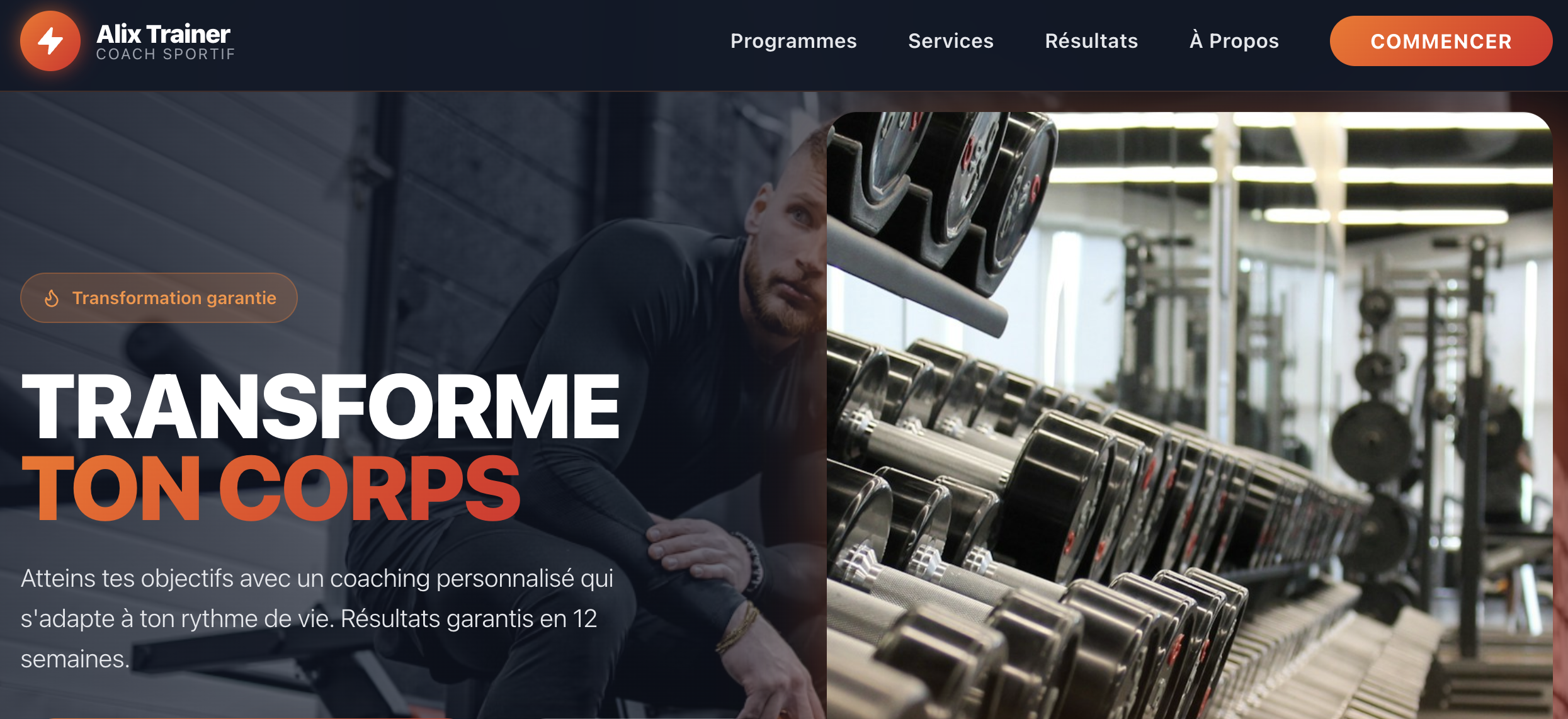 Coach Sportif - Site vitrine coach